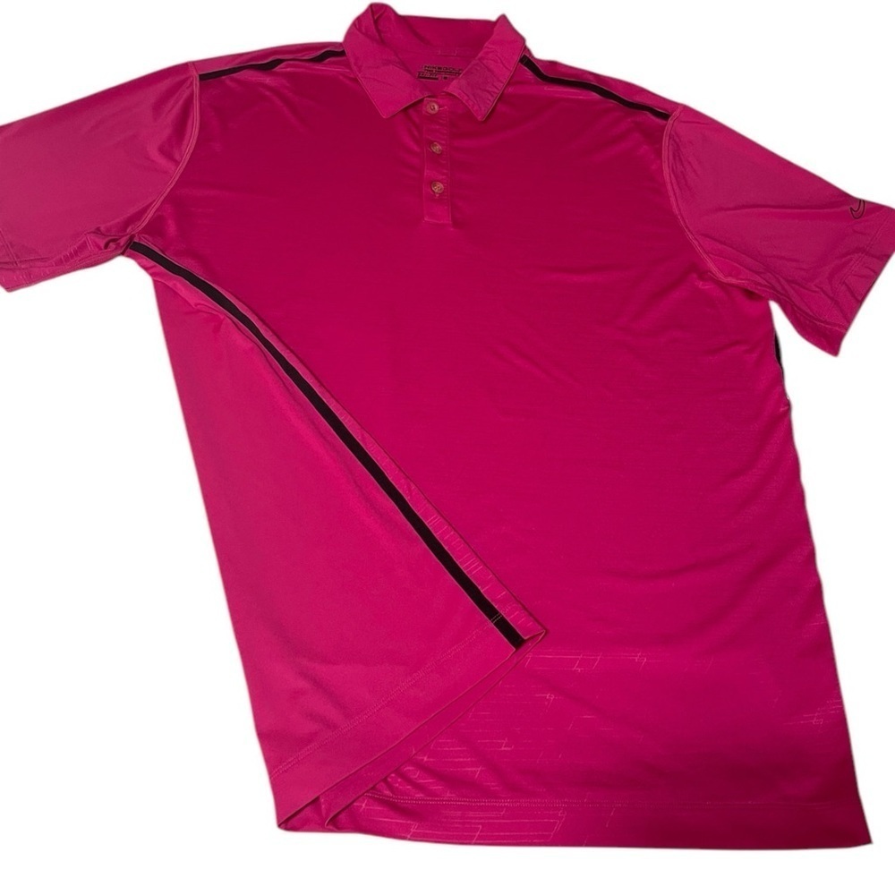 Nike Golf Dri-Fit Pink/Black Athletic Polo SZ XLG